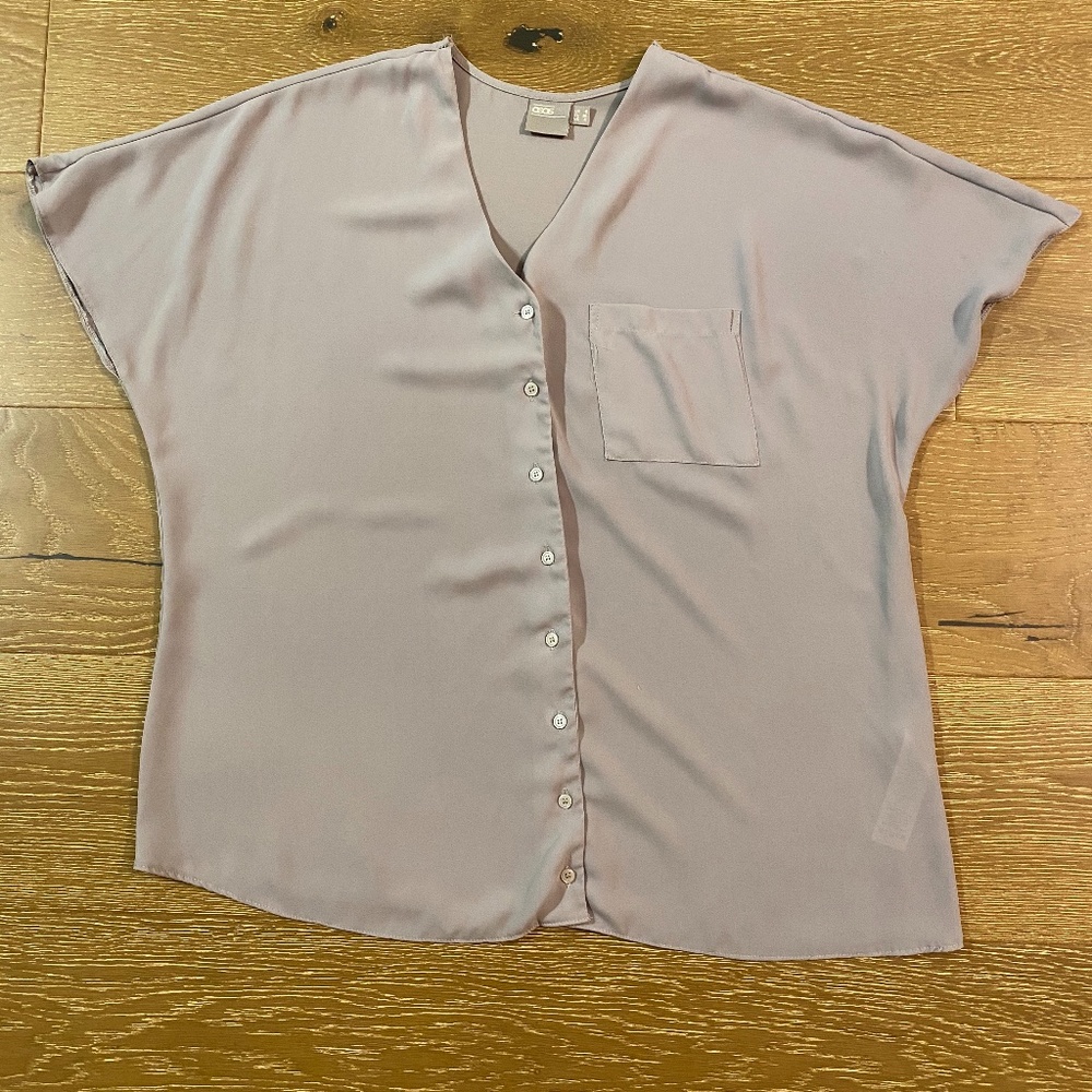Size 4 grey ASOS button down blouse